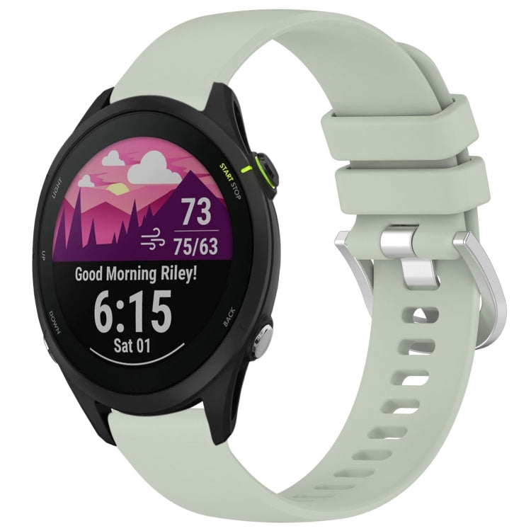 Liquid Glossy Silver Buckle Silicone Watch Band, For Garmin Venu 3S, For Garmin Forerunner 265S, For Garmin Forerunner 255S Music / 255S, For Garmin Venu 2S, For Garmin Vivoactive 4S, For Garmin Vivomove 3S