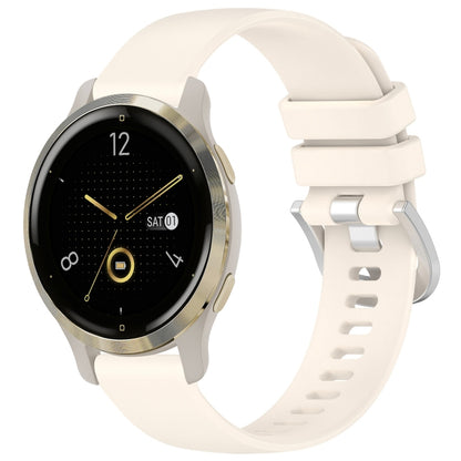 Liquid Glossy Silver Buckle Silicone Watch Band, For Garmin Venu 3S, For Garmin Forerunner 265S, For Garmin Forerunner 255S Music / 255S, For Garmin Venu 2S, For Garmin Vivoactive 4S, For Garmin Vivomove 3S