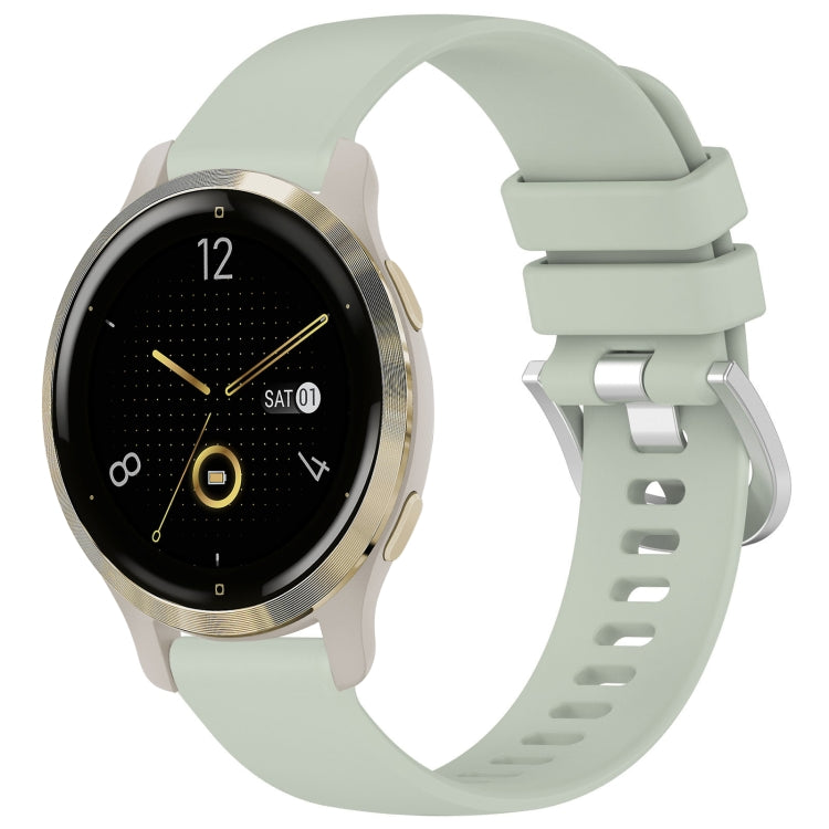 Liquid Glossy Silver Buckle Silicone Watch Band, For Garmin Venu 3S, For Garmin Forerunner 265S, For Garmin Forerunner 255S Music / 255S, For Garmin Venu 2S, For Garmin Vivoactive 4S, For Garmin Vivomove 3S