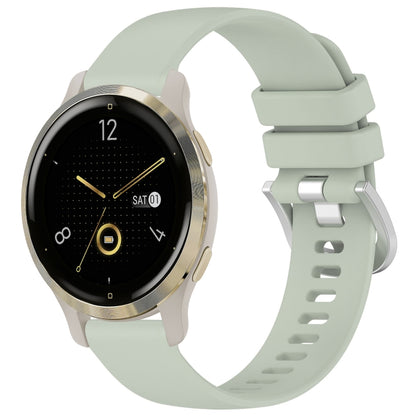 Liquid Glossy Silver Buckle Silicone Watch Band, For Garmin Venu 3S, For Garmin Forerunner 265S, For Garmin Forerunner 255S Music / 255S, For Garmin Venu 2S, For Garmin Vivoactive 4S, For Garmin Vivomove 3S