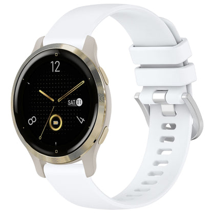 Liquid Glossy Silver Buckle Silicone Watch Band, For Garmin Venu 3S, For Garmin Forerunner 265S, For Garmin Forerunner 255S Music / 255S, For Garmin Venu 2S, For Garmin Vivoactive 4S, For Garmin Vivomove 3S
