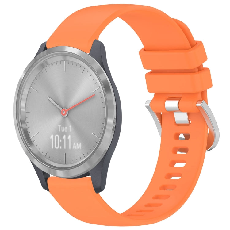Liquid Glossy Silver Buckle Silicone Watch Band, For Garmin Venu 3S, For Garmin Forerunner 265S, For Garmin Forerunner 255S Music / 255S, For Garmin Venu 2S, For Garmin Vivoactive 4S, For Garmin Vivomove 3S