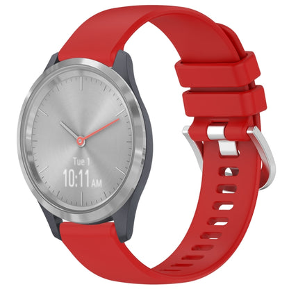 Liquid Glossy Silver Buckle Silicone Watch Band, For Garmin Venu 3S, For Garmin Forerunner 265S, For Garmin Forerunner 255S Music / 255S, For Garmin Venu 2S, For Garmin Vivoactive 4S, For Garmin Vivomove 3S