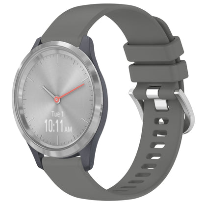 Liquid Glossy Silver Buckle Silicone Watch Band, For Garmin Venu 3S, For Garmin Forerunner 265S, For Garmin Forerunner 255S Music / 255S, For Garmin Venu 2S, For Garmin Vivoactive 4S, For Garmin Vivomove 3S