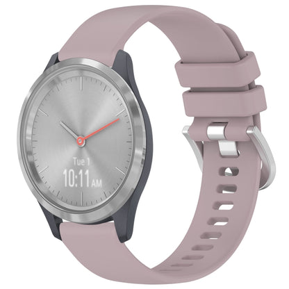 Liquid Glossy Silver Buckle Silicone Watch Band, For Garmin Venu 3S, For Garmin Forerunner 265S, For Garmin Forerunner 255S Music / 255S, For Garmin Venu 2S, For Garmin Vivoactive 4S, For Garmin Vivomove 3S