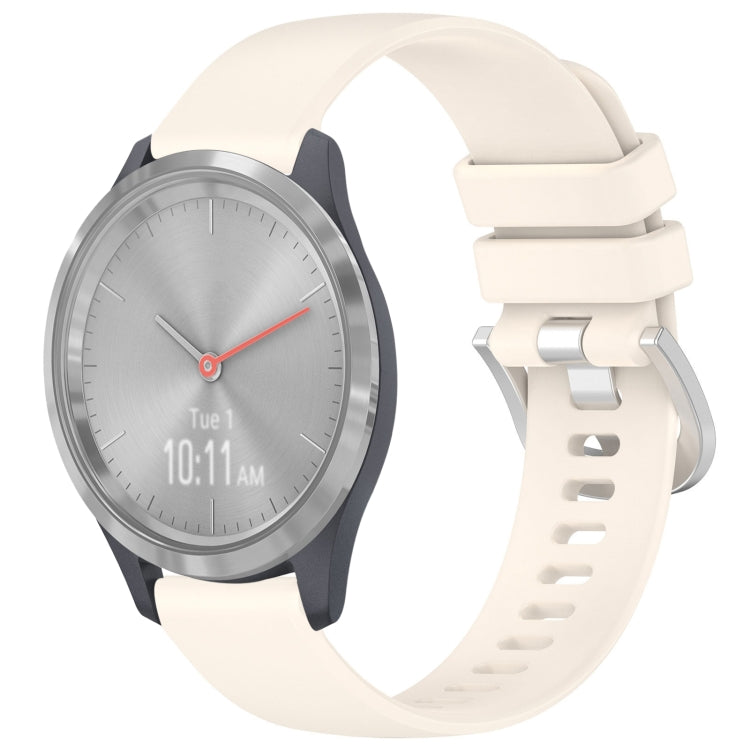 Liquid Glossy Silver Buckle Silicone Watch Band, For Garmin Venu 3S, For Garmin Forerunner 265S, For Garmin Forerunner 255S Music / 255S, For Garmin Venu 2S, For Garmin Vivoactive 4S, For Garmin Vivomove 3S