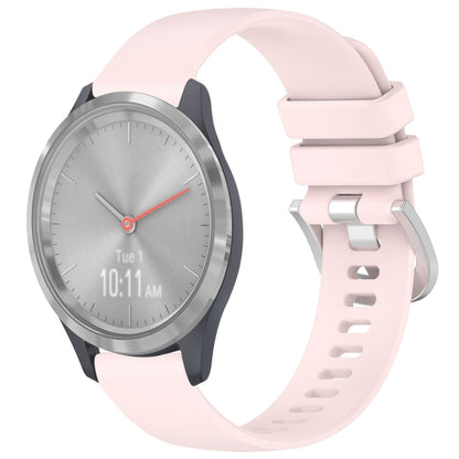 Liquid Glossy Silver Buckle Silicone Watch Band, For Garmin Venu 3S, For Garmin Forerunner 265S, For Garmin Forerunner 255S Music / 255S, For Garmin Venu 2S, For Garmin Vivoactive 4S, For Garmin Vivomove 3S