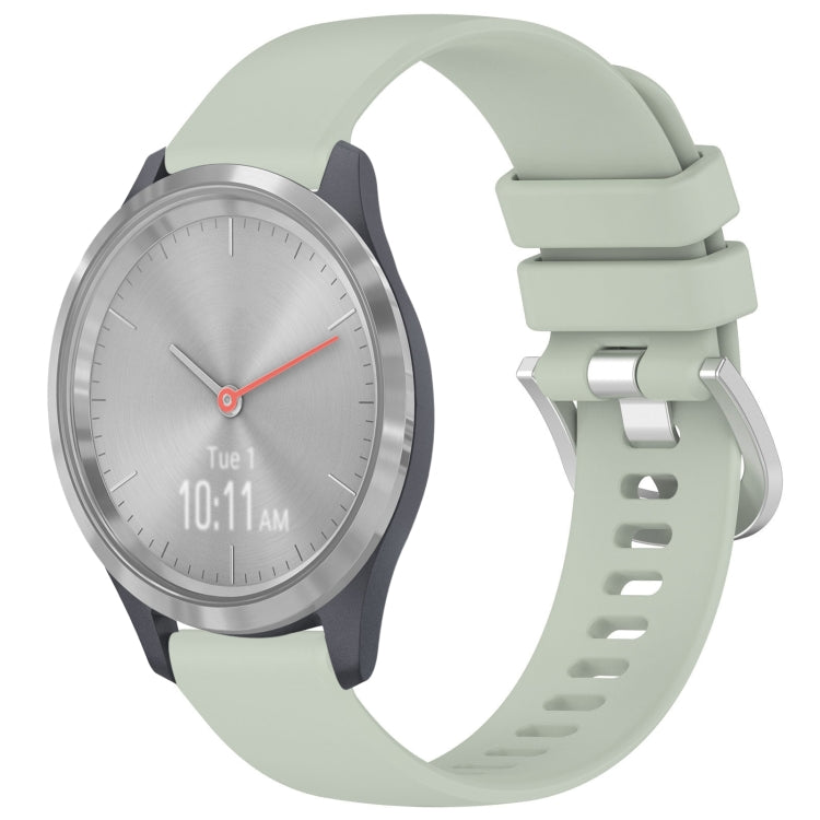 Liquid Glossy Silver Buckle Silicone Watch Band, For Garmin Venu 3S, For Garmin Forerunner 265S, For Garmin Forerunner 255S Music / 255S, For Garmin Venu 2S, For Garmin Vivoactive 4S, For Garmin Vivomove 3S