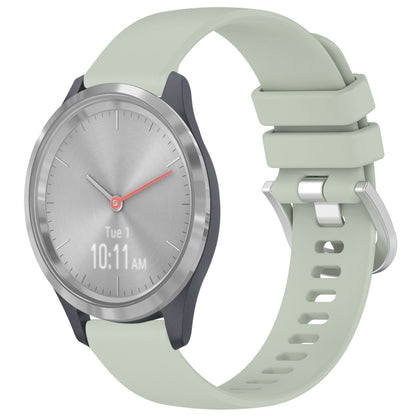 Liquid Glossy Silver Buckle Silicone Watch Band, For Garmin Venu 3S, For Garmin Forerunner 265S, For Garmin Forerunner 255S Music / 255S, For Garmin Venu 2S, For Garmin Vivoactive 4S, For Garmin Vivomove 3S