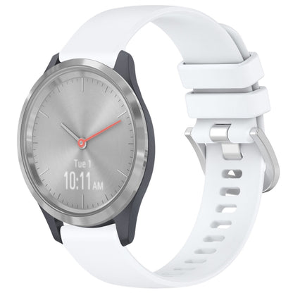 Liquid Glossy Silver Buckle Silicone Watch Band, For Garmin Venu 3S, For Garmin Forerunner 265S, For Garmin Forerunner 255S Music / 255S, For Garmin Venu 2S, For Garmin Vivoactive 4S, For Garmin Vivomove 3S