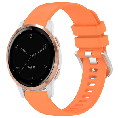 Liquid Glossy Silver Buckle Silicone Watch Band, For Garmin Venu 3S, For Garmin Forerunner 265S, For Garmin Forerunner 255S Music / 255S, For Garmin Venu 2S, For Garmin Vivoactive 4S, For Garmin Vivomove 3S
