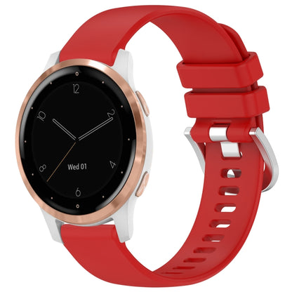 Liquid Glossy Silver Buckle Silicone Watch Band, For Garmin Venu 3S, For Garmin Forerunner 265S, For Garmin Forerunner 255S Music / 255S, For Garmin Venu 2S, For Garmin Vivoactive 4S, For Garmin Vivomove 3S