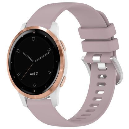 Liquid Glossy Silver Buckle Silicone Watch Band, For Garmin Venu 3S, For Garmin Forerunner 265S, For Garmin Forerunner 255S Music / 255S, For Garmin Venu 2S, For Garmin Vivoactive 4S, For Garmin Vivomove 3S