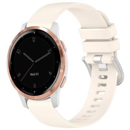 Liquid Glossy Silver Buckle Silicone Watch Band, For Garmin Venu 3S, For Garmin Forerunner 265S, For Garmin Forerunner 255S Music / 255S, For Garmin Venu 2S, For Garmin Vivoactive 4S, For Garmin Vivomove 3S