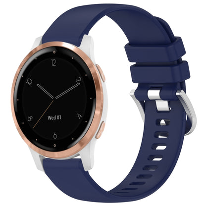 Liquid Glossy Silver Buckle Silicone Watch Band, For Garmin Venu 3S, For Garmin Forerunner 265S, For Garmin Forerunner 255S Music / 255S, For Garmin Venu 2S, For Garmin Vivoactive 4S, For Garmin Vivomove 3S