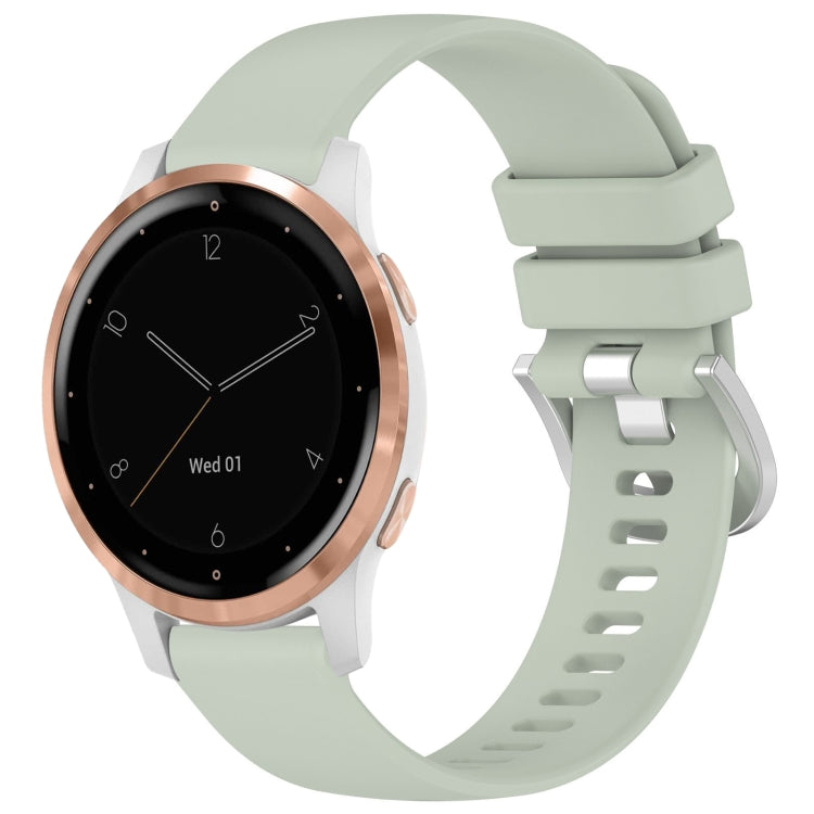 Liquid Glossy Silver Buckle Silicone Watch Band, For Garmin Venu 3S, For Garmin Forerunner 265S, For Garmin Forerunner 255S Music / 255S, For Garmin Venu 2S, For Garmin Vivoactive 4S, For Garmin Vivomove 3S