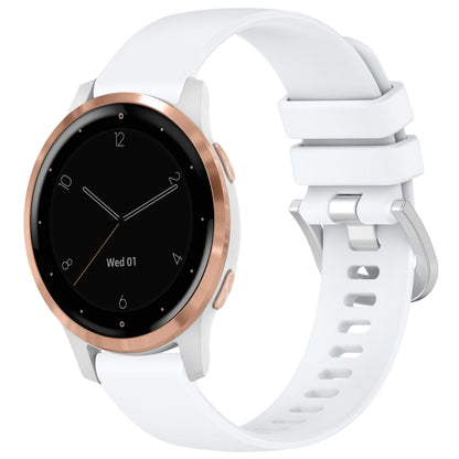 Liquid Glossy Silver Buckle Silicone Watch Band, For Garmin Venu 3S, For Garmin Forerunner 265S, For Garmin Forerunner 255S Music / 255S, For Garmin Venu 2S, For Garmin Vivoactive 4S, For Garmin Vivomove 3S