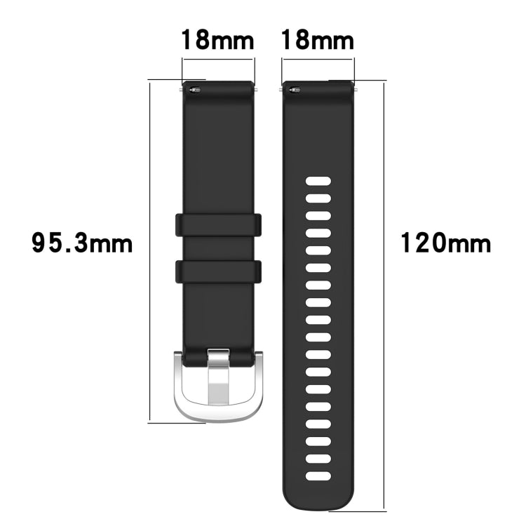 Liquid Glossy Silver Buckle Silicone Watch Band, For Garmin Venu 3S, For Garmin Forerunner 265S, For Garmin Forerunner 255S Music / 255S, For Garmin Venu 2S, For Garmin Vivoactive 4S, For Garmin Vivomove 3S