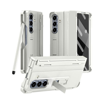 Diamond Case-film Integral Hinge Shockproof Phone Case with Pen, For Galaxy Z Fold8 Ultra 5G, For Galaxy Z Fold7 5G, For Galaxy Z Fold6 5G, For Galaxy Z Fold5 5G, For Galaxy Z Fold4, For Galaxy Z Fold3 5G