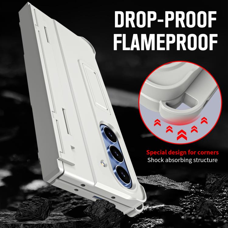 Diamond Case-film Integral Hinge Shockproof Phone Case with Pen, For Galaxy Z Fold8 Ultra 5G, For Galaxy Z Fold7 5G, For Galaxy Z Fold6 5G, For Galaxy Z Fold5 5G, For Galaxy Z Fold4, For Galaxy Z Fold3 5G
