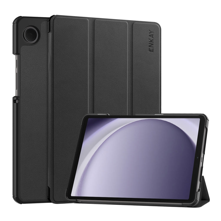 ENKAY Tri-fold Custer Texture Leather Smart Tablet Case, For Samsung Galaxy Tab A11+ / A9+, For Samsung Galaxy Tab A11 / A9
