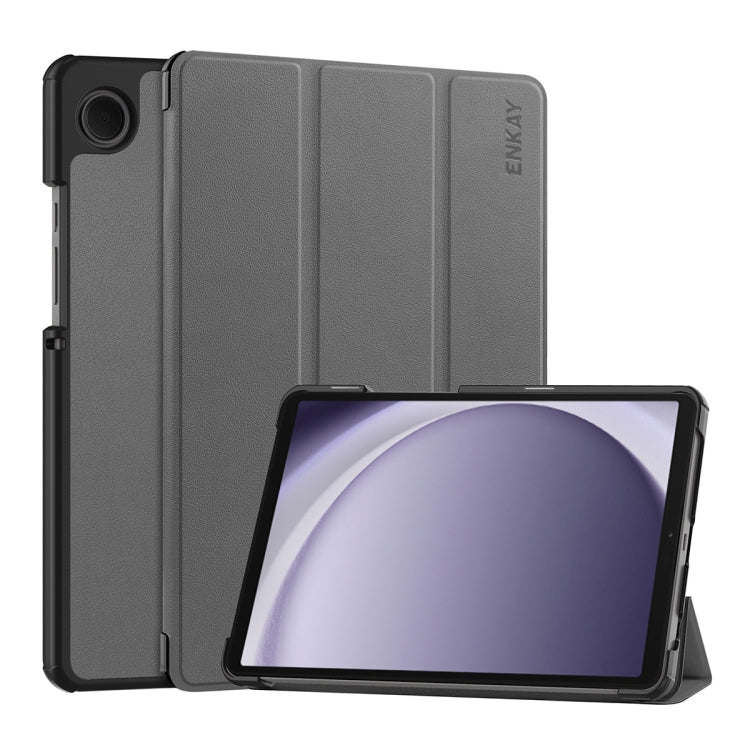 ENKAY Tri-fold Custer Texture Leather Smart Tablet Case, For Samsung Galaxy Tab A11+ / A9+, For Samsung Galaxy Tab A11 / A9