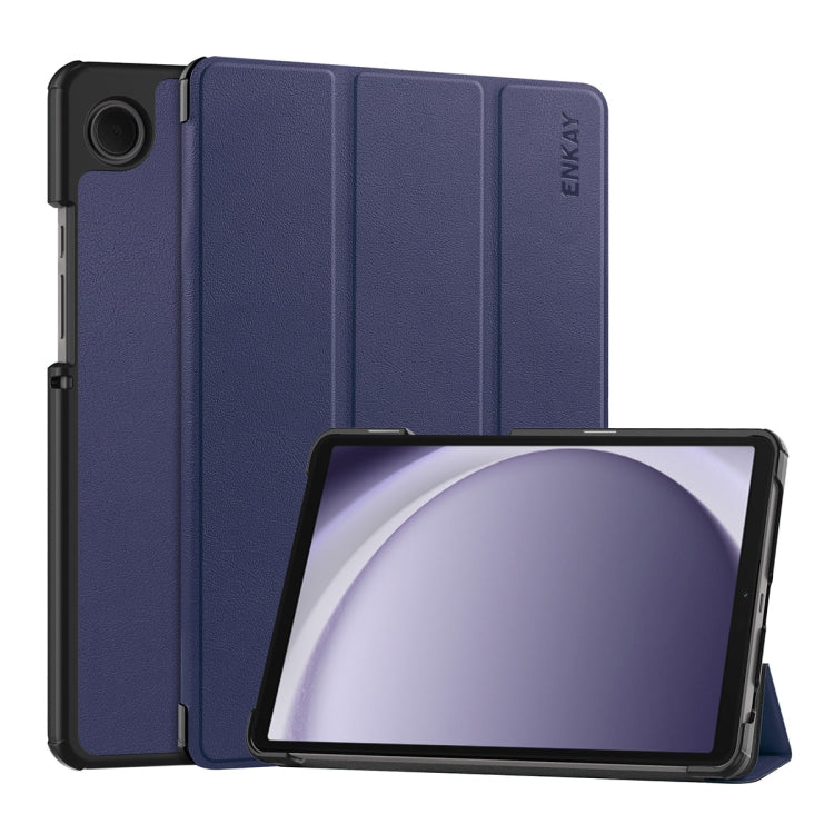 ENKAY Tri-fold Custer Texture Leather Smart Tablet Case, For Samsung Galaxy Tab A11+ / A9+, For Samsung Galaxy Tab A11 / A9