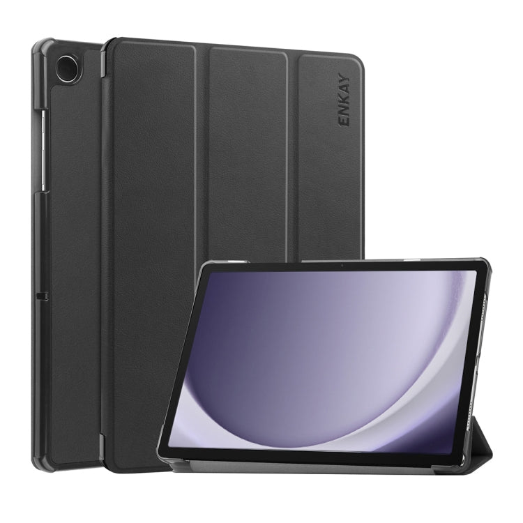 ENKAY Tri-fold Custer Texture Leather Smart Tablet Case, For Samsung Galaxy Tab A11+ / A9+, For Samsung Galaxy Tab A11 / A9
