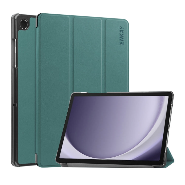 ENKAY Tri-fold Custer Texture Leather Smart Tablet Case, For Samsung Galaxy Tab A11+ / A9+, For Samsung Galaxy Tab A11 / A9