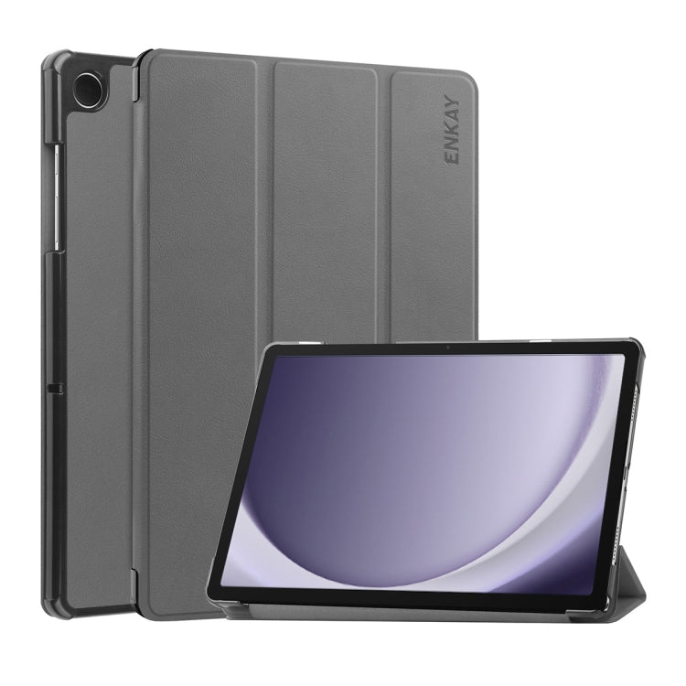 ENKAY Tri-fold Custer Texture Leather Smart Tablet Case, For Samsung Galaxy Tab A11+ / A9+, For Samsung Galaxy Tab A11 / A9