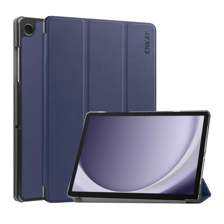 ENKAY Tri-fold Custer Texture Leather Smart Tablet Case, For Samsung Galaxy Tab A11+ / A9+, For Samsung Galaxy Tab A11 / A9