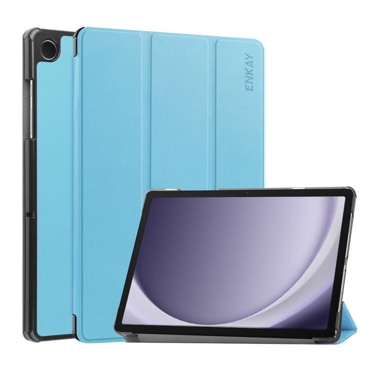 ENKAY Tri-fold Custer Texture Leather Smart Tablet Case, For Samsung Galaxy Tab A11+ / A9+, For Samsung Galaxy Tab A11 / A9