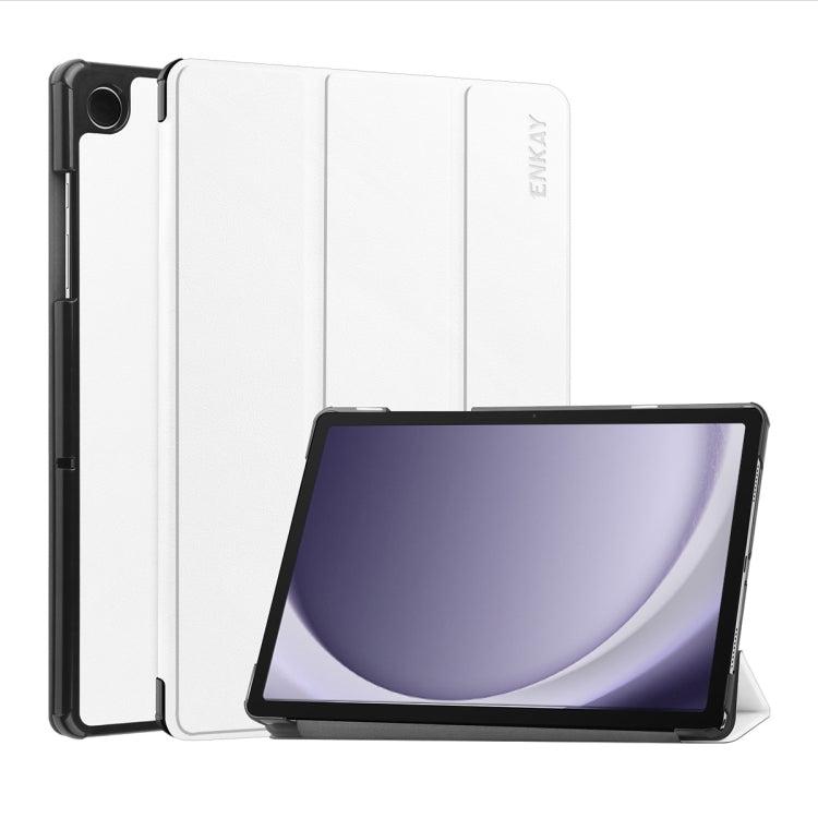 ENKAY Tri-fold Custer Texture Leather Smart Tablet Case, For Samsung Galaxy Tab A11+ / A9+, For Samsung Galaxy Tab A11 / A9