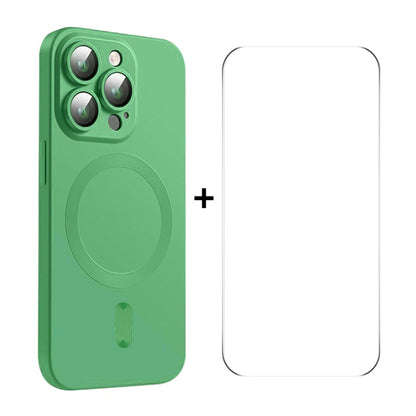 ENKAY MagSafe Matte TPU Phone Case with Lens Film & Screen Glass Film, For iPhone 15 Pro Max, For iPhone 15 Pro, For iPhone 15 Plus, For iPhone 15, For iPhone 14 Plus, For iPhone 14, For iPhone 14 Pro, For iPhone 14 Pro Max