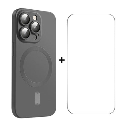 ENKAY MagSafe Matte TPU Phone Case with Lens Film & Screen Glass Film, For iPhone 15 Pro Max, For iPhone 15 Pro, For iPhone 15 Plus, For iPhone 15, For iPhone 14 Plus, For iPhone 14, For iPhone 14 Pro, For iPhone 14 Pro Max