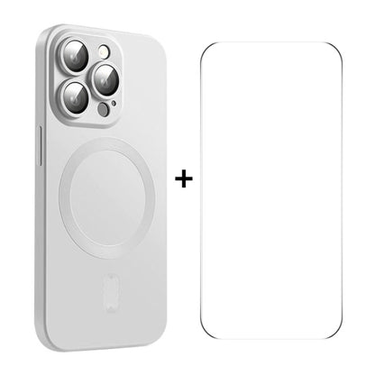 ENKAY MagSafe Matte TPU Phone Case with Lens Film & Screen Glass Film, For iPhone 15 Pro Max, For iPhone 15 Pro, For iPhone 15 Plus, For iPhone 15, For iPhone 14 Plus, For iPhone 14, For iPhone 14 Pro, For iPhone 14 Pro Max