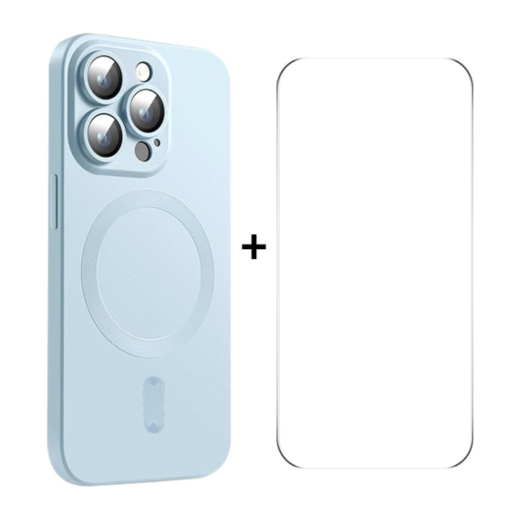 ENKAY MagSafe Matte TPU Phone Case with Lens Film & Screen Glass Film, For iPhone 15 Pro Max, For iPhone 15 Pro, For iPhone 15 Plus, For iPhone 15, For iPhone 14 Plus, For iPhone 14, For iPhone 14 Pro, For iPhone 14 Pro Max
