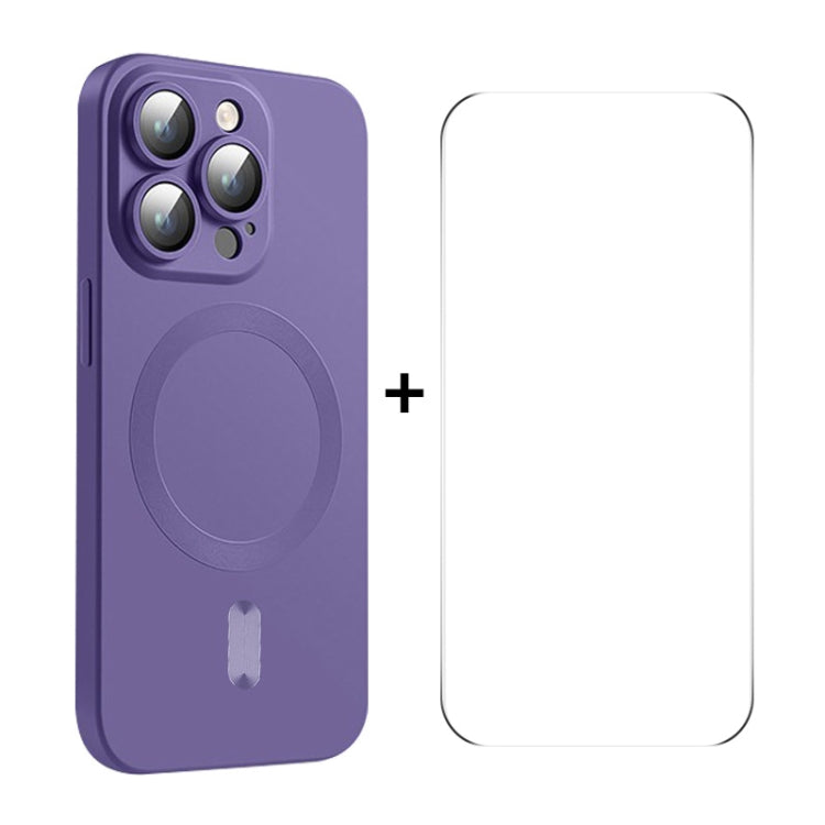 ENKAY MagSafe Matte TPU Phone Case with Lens Film & Screen Glass Film, For iPhone 15 Pro Max, For iPhone 15 Pro, For iPhone 15 Plus, For iPhone 15, For iPhone 14 Plus, For iPhone 14, For iPhone 14 Pro, For iPhone 14 Pro Max
