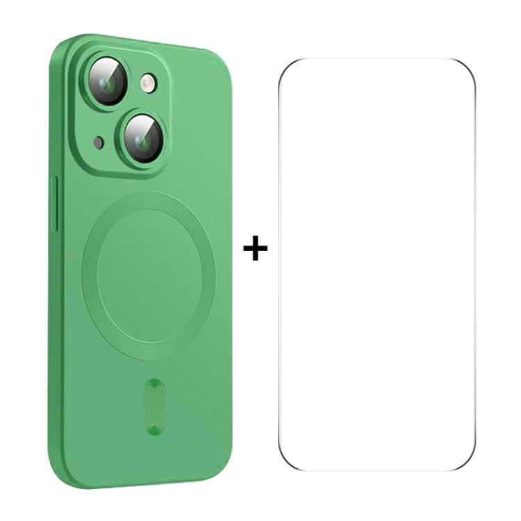 ENKAY MagSafe Matte TPU Phone Case with Lens Film & Screen Glass Film, For iPhone 15 Pro Max, For iPhone 15 Pro, For iPhone 15 Plus, For iPhone 15, For iPhone 14 Plus, For iPhone 14, For iPhone 14 Pro, For iPhone 14 Pro Max