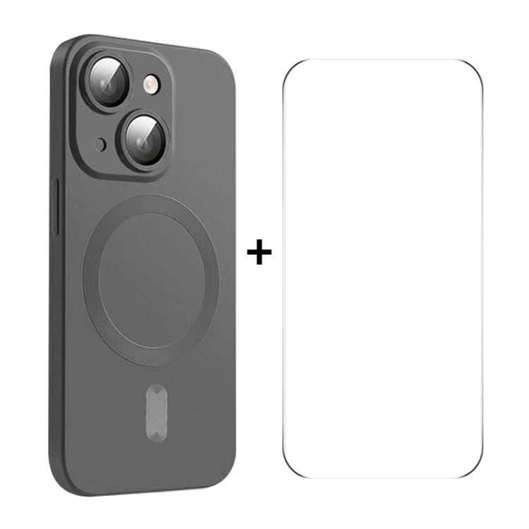 ENKAY MagSafe Matte TPU Phone Case with Lens Film & Screen Glass Film, For iPhone 15 Pro Max, For iPhone 15 Pro, For iPhone 15 Plus, For iPhone 15, For iPhone 14 Plus, For iPhone 14, For iPhone 14 Pro, For iPhone 14 Pro Max