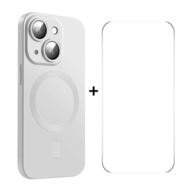 ENKAY MagSafe Matte TPU Phone Case with Lens Film & Screen Glass Film, For iPhone 15 Pro Max, For iPhone 15 Pro, For iPhone 15 Plus, For iPhone 15, For iPhone 14 Plus, For iPhone 14, For iPhone 14 Pro, For iPhone 14 Pro Max