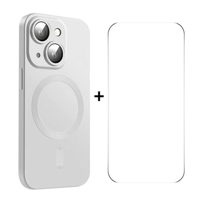 ENKAY MagSafe Matte TPU Phone Case with Lens Film & Screen Glass Film, For iPhone 15 Pro Max, For iPhone 15 Pro, For iPhone 15 Plus, For iPhone 15, For iPhone 14 Plus, For iPhone 14, For iPhone 14 Pro, For iPhone 14 Pro Max