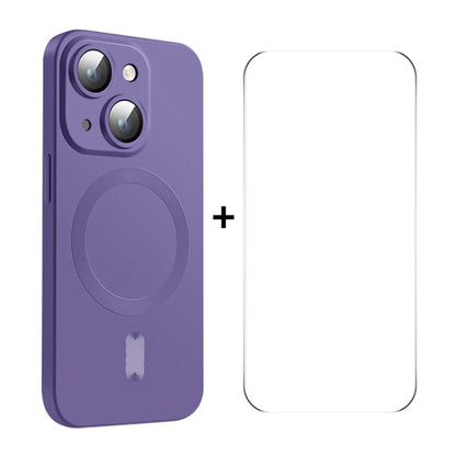 ENKAY MagSafe Matte TPU Phone Case with Lens Film & Screen Glass Film, For iPhone 15 Pro Max, For iPhone 15 Pro, For iPhone 15 Plus, For iPhone 15, For iPhone 14 Plus, For iPhone 14, For iPhone 14 Pro, For iPhone 14 Pro Max