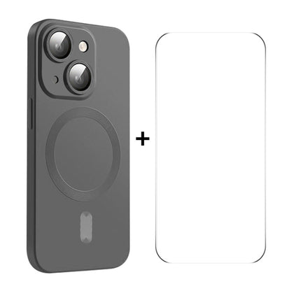 ENKAY MagSafe Matte TPU Phone Case with Lens Film & Screen Glass Film, For iPhone 15 Pro Max, For iPhone 15 Pro, For iPhone 15 Plus, For iPhone 15, For iPhone 14 Plus, For iPhone 14, For iPhone 14 Pro, For iPhone 14 Pro Max
