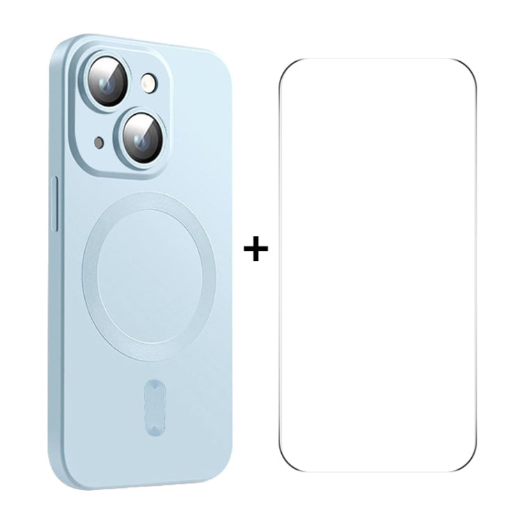 ENKAY MagSafe Matte TPU Phone Case with Lens Film & Screen Glass Film, For iPhone 15 Pro Max, For iPhone 15 Pro, For iPhone 15 Plus, For iPhone 15, For iPhone 14 Plus, For iPhone 14, For iPhone 14 Pro, For iPhone 14 Pro Max