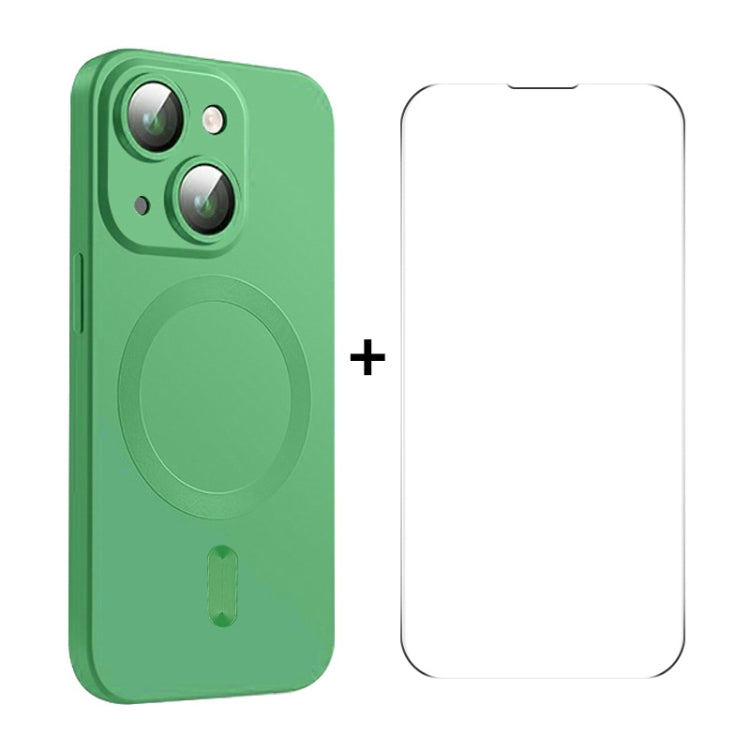 ENKAY MagSafe Matte TPU Phone Case with Lens Film & Screen Glass Film, For iPhone 15 Pro Max, For iPhone 15 Pro, For iPhone 15 Plus, For iPhone 15, For iPhone 14 Plus, For iPhone 14, For iPhone 14 Pro, For iPhone 14 Pro Max