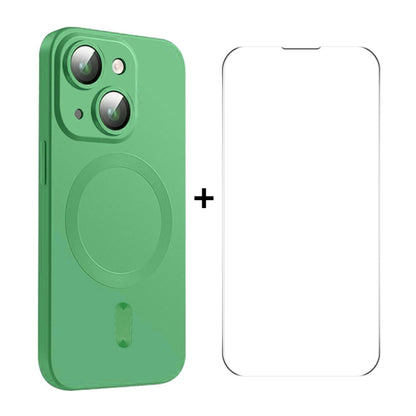 ENKAY MagSafe Matte TPU Phone Case with Lens Film & Screen Glass Film, For iPhone 15 Pro Max, For iPhone 15 Pro, For iPhone 15 Plus, For iPhone 15, For iPhone 14 Plus, For iPhone 14, For iPhone 14 Pro, For iPhone 14 Pro Max