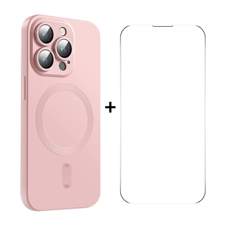 ENKAY MagSafe Matte TPU Phone Case with Lens Film & Screen Glass Film, For iPhone 15 Pro Max, For iPhone 15 Pro, For iPhone 15 Plus, For iPhone 15, For iPhone 14 Plus, For iPhone 14, For iPhone 14 Pro, For iPhone 14 Pro Max