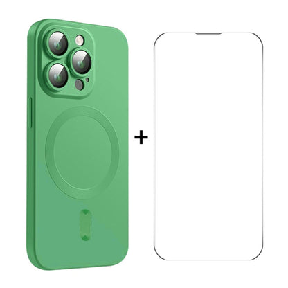 ENKAY MagSafe Matte TPU Phone Case with Lens Film & Screen Glass Film, For iPhone 15 Pro Max, For iPhone 15 Pro, For iPhone 15 Plus, For iPhone 15, For iPhone 14 Plus, For iPhone 14, For iPhone 14 Pro, For iPhone 14 Pro Max