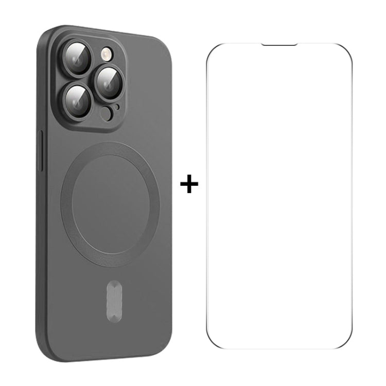 ENKAY MagSafe Matte TPU Phone Case with Lens Film & Screen Glass Film, For iPhone 15 Pro Max, For iPhone 15 Pro, For iPhone 15 Plus, For iPhone 15, For iPhone 14 Plus, For iPhone 14, For iPhone 14 Pro, For iPhone 14 Pro Max